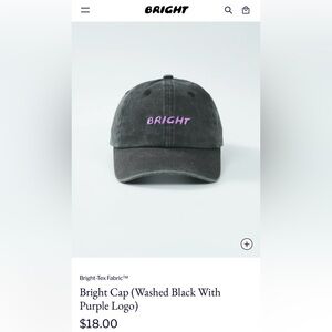 Bright Washed Black Cap with Purple Logo